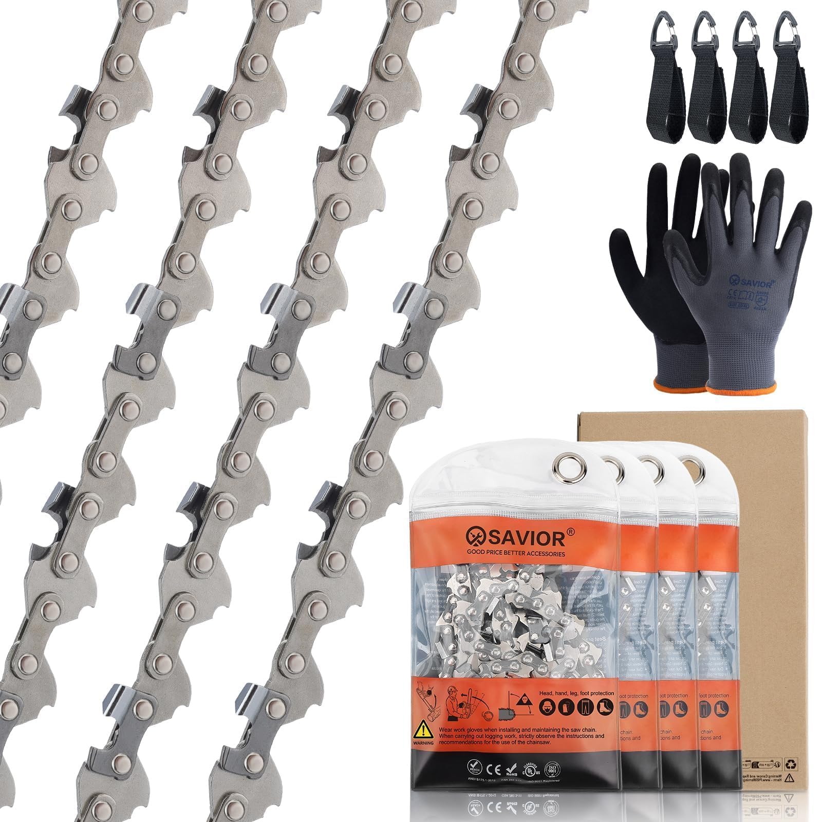 Amazon.com: Savior 4 Pack 5 Inch Chainsaw Chain for WORX WG324